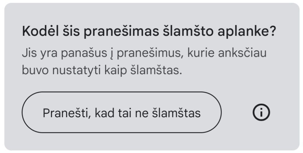 Pranešti, kad tai ne šlamštas